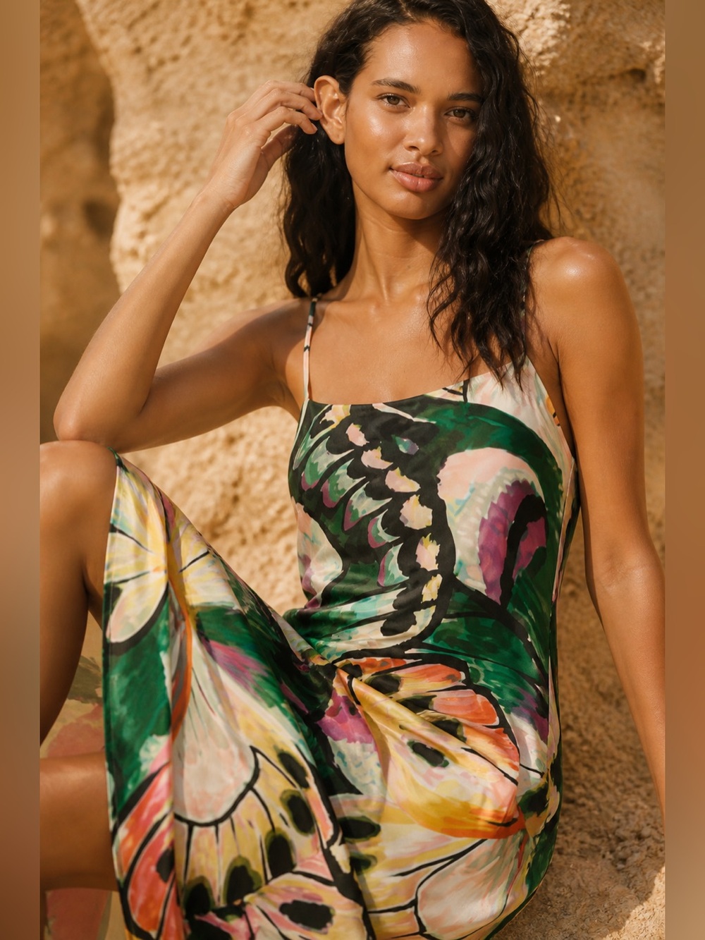 Anthropologie NWT Farm Rio x Anthropologie Maxi Slip Dress size M - Picture 2 of 16